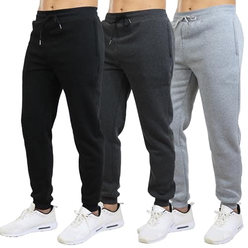 Galaxy by Harvic Sweatpants for Men 3-Pack – Slim Fit Fleece Joggers Elastic Waist Mens Jogger Sweatpants (S-3XL) - Image 1