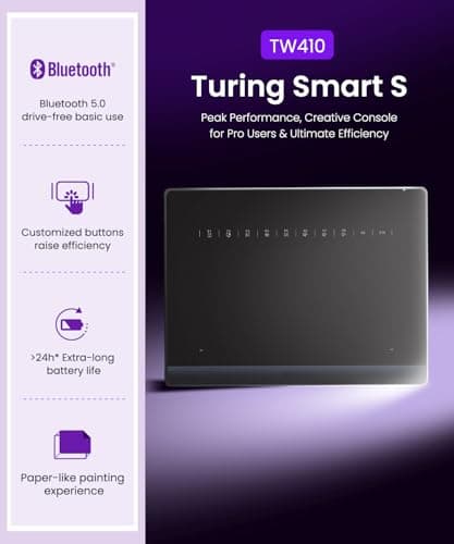 DIGIDRAW TW410 Wireless Drawing Tablet 6x4 Inch, Bluetooth 5.0 Graphics Tablet with 16384 Levels Battery-Free Pen, Paper-Like Portable Art Pad for Beginners, On-the-Go Creating, Mac/PC/Android - Thumbnail 2