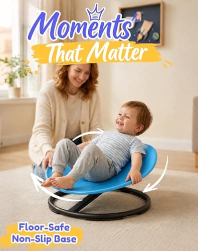 Spinning Chair for Autistic Kids – Round Sensory Spinning Toy, Bowl Spin Chair for Kids Autism, Sensory Swivel Seat for Balance, Coordination, Focus & ADHD Support, Autism Sensory Products (Blue) - Thumbnail 5