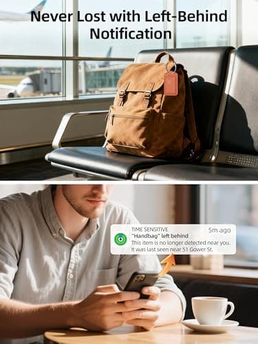 Luggage Tags, Works with Apple Find My, Smart Luggage Tag for Suitcases, Leather Bag Tag for Travel, Suitcase Tag with Privacy Flap, Anti-Lost Luggage Tracker, Travel Essentials, Rechargeable, Orange - Thumbnail 4