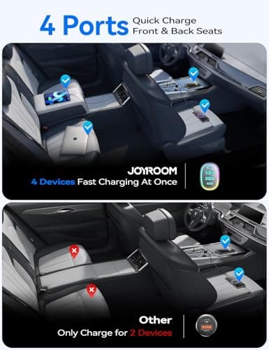 120W for iPhone 17 Pro Max Car Charger, Dual PD 60W & QC 3.0 Cigarette Lighter USB Charger with 60W Type C Cable, Car Charger USB C, Car Accessories for iPhone 17/16 Pro/Air, Galaxy S25, iPad, MacBook - Thumbnail 4