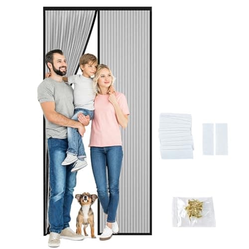 Magnetic Screen Door, Fit Door Size 32" x 80", Self Sealing Magnets,35.4 x 82.7In Screen Door,Keep Bugs Out,for Sliding Door, Front Doors(Black, 32 x 80 inches) - Image 1