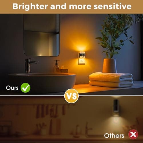 L LOHAS LED Night Light, Bubble Night Lights Plug into Wall, Acrylic Night Lights with Dusk-to-Dawn Sensor,Dimmable Amber Pulg in Nightlights for Rooms Bathroom Hallway - Thumbnail 6