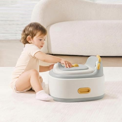 Toddler Potty Toilet for Baby 3-in-1 Training Seat, Potty Chair for kids Portable Removable Seat with Sturdy Step Stool, Splash Guard & Comfortable Backrest, Bowl Easy to Clean - Thumbnail 5