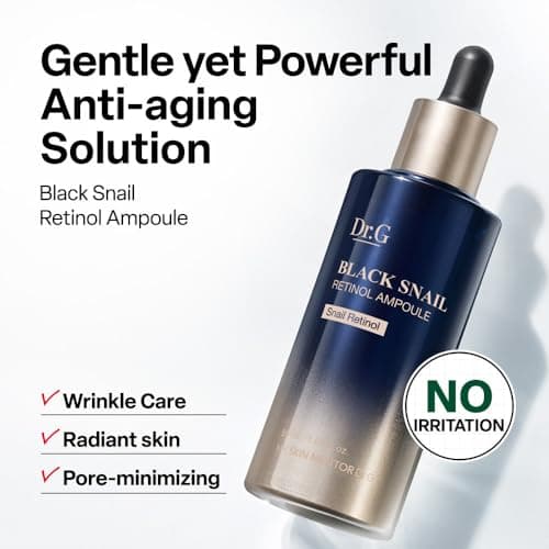 Dr. G Black Snail Retinol Ampoule - Korean Skincare with Snail Mucin - Advanced Retinol Face Ampoule for Glowing Skin - Anti Aging - Pore Minimizer for Fine Lines & Even Skin Tone Support - 1.69 fl oz - Thumbnail 2
