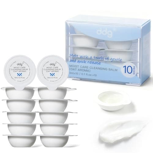 ddg Travel Size Cleansing Balm Makeup Remover for Sensitive Skin,Waterproof Makeup Removal,Travel-Friendly Facial Cleanser,Vegan Hydrating Formula,Individually Wrapped,10 Packs - Image 1