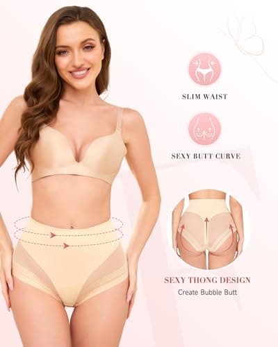 FVACPJ Shapewear Tummy Control Panties - Womens Shaping Underwear Compression Briefs Low Rise Cincher Bodyshaper Girdle Panty Nude - Thumbnail 4