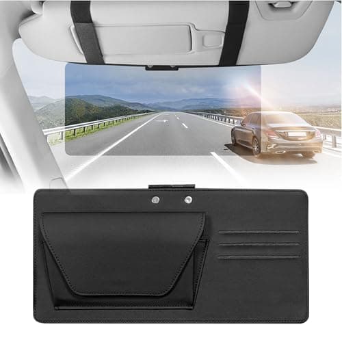 FRYQ Car Visor Extender Sun Blocker, Polarized Sun Visor for Car with Multi-Functional Storage Pocket, Anti Glare Sun Visor Extension Blocker for Cars, SUVs & Vans (Black)