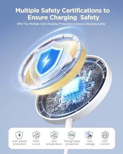 Magnetic Wireless Magsafe Charger iPhone: Charging Pad for iPhone 17/16/15/14/13/12 Series & AirPods Pro 4-2, Strong Magnet, Dual Ports, Case-Friendly, Lightweight for Travel Home Office Desk - Thumbnail 4