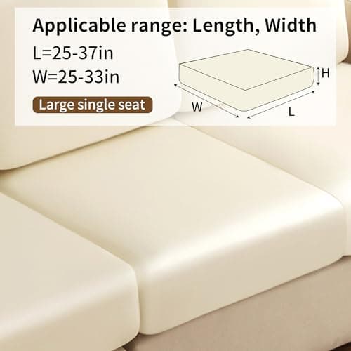 UWWGKK Waterproof Couch Covers, Stretch Couch Covers with Dirt-Resistant for Sectional Sofa,L Shape Sofa,Waterproof White Large Single Seat(1 Pcs for Large) - Thumbnail 5