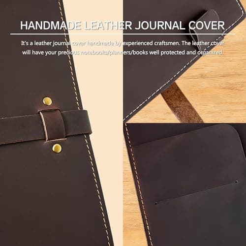 GDCELPA A6 Leather Binder Cover with Card Holder 6 Ring Notebook Cover for Budget Personal Planner Compatible with A6 Binder Paper - Thumbnail 5