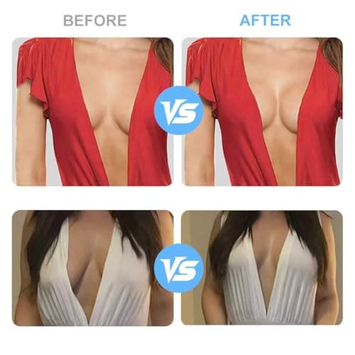 UNVEILA Clear Boob Lift Tape Bra Breast Tape, Invisible Breast Lift Tape Boobtape for Large Breasts Body Boob Tape for Strapless Dress with 5 Pairs Nipple Covers - Thumbnail 3
