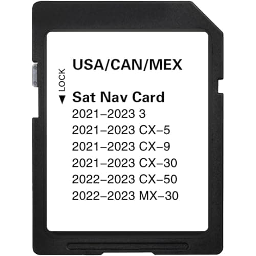 Premium Latest Navigation SD Card, Seamless Map Update for CX-5(2021-23), CX-30(2021-23), 3 Hatch/Sedan(2021-23), CX-9(2021-23), CX-50(2022-23), MX-30(2022-23), USA/CAN/MEX, VIN Check Required