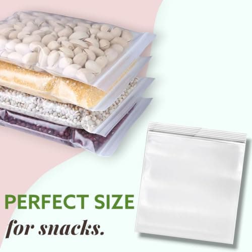 50 Pack Clear Small Plastic Ziplock Bags - 6 Mil Durable Heavy Duty Zipper Bags - Various Sizes (4X4,4X5,5X5) - Resealable Poly Bags for Jewelry Snack Candy Pills & Small Business Packaging (4X4) - Thumbnail 3