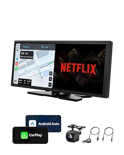 OTTOCAST ScreenFlow, 11.4" Portable CarPlay Screen for Car with Netflix YouTube and Backup Camera for iPhone(iOS 8+) Android Auto(Android 10+), Built-in Apps, Android 13 OS