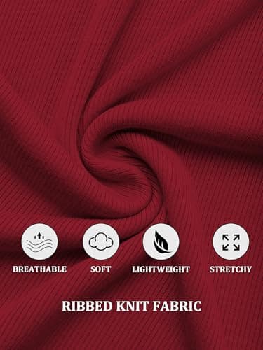 GKBK Womens Spaghetti Strap Scoop Neck Tank Tops for Women 2026 Ribbed Knit Fitted Soft Camisole Tank Shirts Red XS - Thumbnail 5