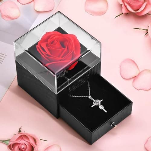 Juvux Projection Cross Necklace 925 Sterling Silver Pendant Necklace with I Love You 100 Languages, Love Heart Cross Necklace Jewelry Gifts for Men Women Mom Dad Friends Daughter - Thumbnail 5