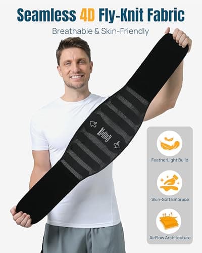 LVMEVIS® 7 Reinforced Stays Back Brace For Men, Breathable 4D Knit Lower Back Brace For Women, Heavy-Duty Metal Plate Lumbar Support Belt,Ideal For Office Workers & Lifting Heavy Object - Thumbnail 3