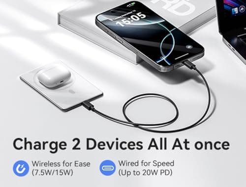 Kuulaa Magnetic Power Bank 5000mAh 0.27'' Ultra Slim Portable Charger Magsafe Battery Pack for iPhone Air/16 Pro Max/15/14/13/12 Mini, White - Thumbnail 3