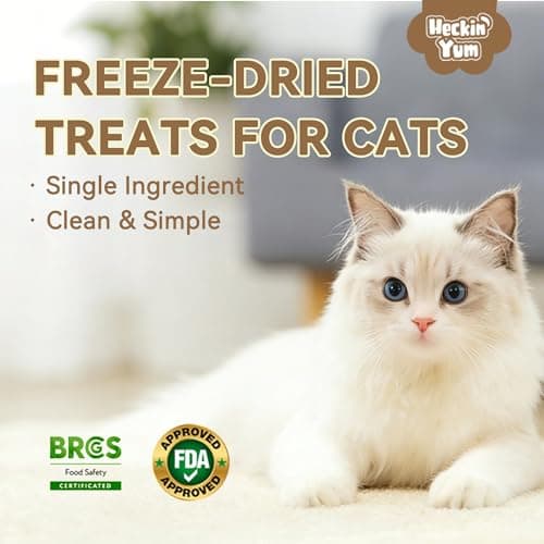 Heckin Yum Freeze Dried Chicken Cat & Dog Treats, Single Ingredient, Healthy Cat Snacks & Food Toppers for Picky Cats, 4 oz - Thumbnail 5