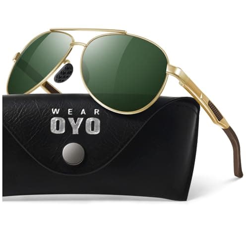 WEAROYO Polarized Sunglasses Men Womens Al-Mg Alloy Frame Spring Hinges Pilot Military Style UV400 Protection Driving - Image 1