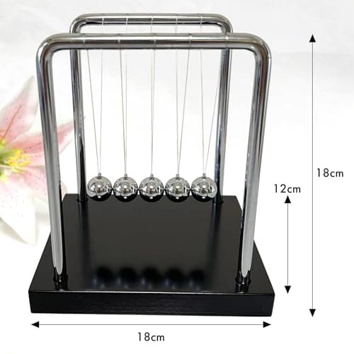 Newton's Pendulum Balance Ball, Desktop Kinetic Pendulum, Perfect Stress-Relieving Toy and Adult Desktop Decoration, Made with Scientific and Physical Elements (Metal and Wood). - Thumbnail 5