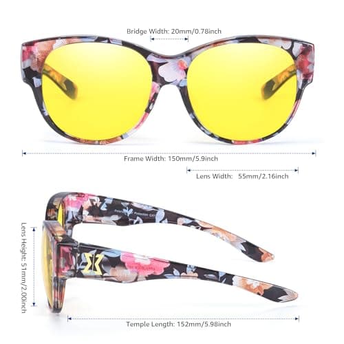 Xfeel Night Driving Glasses for Women - Anti Glare Night Vision for Low-Light Conditions - Thumbnail 3