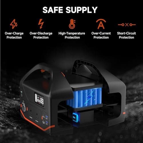 BailiBatt 300W Portable Power Station, 266Wh Solar Generator with 7 Outputs & Dual USB-C PD (24W+18W), 110V Pure Sine Wave AC, 6.5lb Lightweight Battery Backup for Camping, CPAP RV Home Blackout - Thumbnail 5