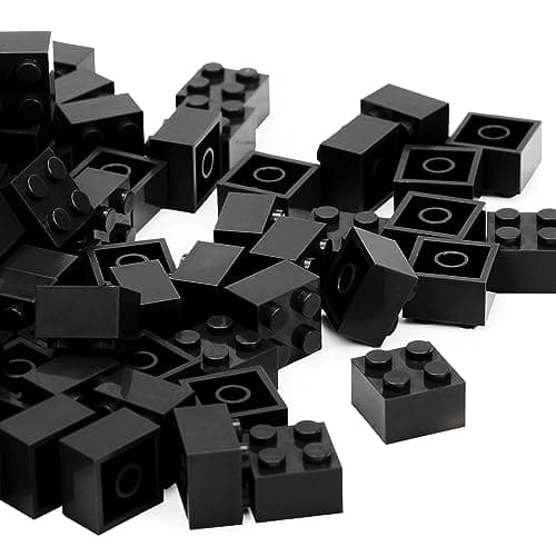 Lekebaby Classic Building Bricks, 100 Piece 2x2 Building Blocks STEM Creative Building Toys Compatible with All Major Brands, Educational Toy for Boys Girls 6 Years Old and Up(2x2 Black)
