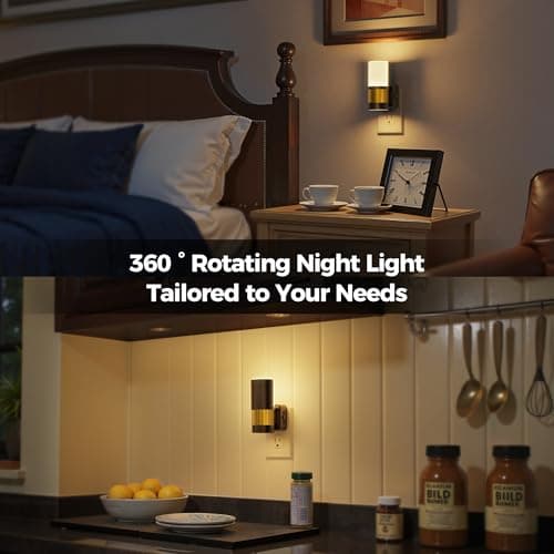 Briignite Night Lights Plug into Wall, 2 Pack Dimmable LED Night Light, Dusk to Dawn Sensor, 360° Rotation, 3000K Soft White 0-100LM Nightlights Plug in for Kids, Bedroom Hallway - Thumbnail 6