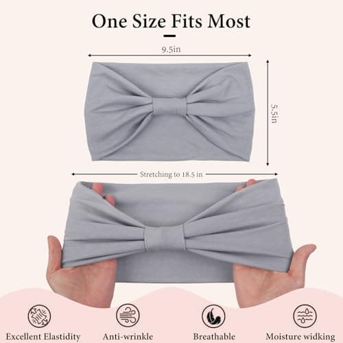 4PCS Headbands for Women, Non Slip Workout Headband Wide Sport Head Bands, Stretchy Headbands for Women’s Hair, Thick Elastic Head Bands Sport Sweat Bands, Knotted Hairbands for Yoga Gym Washing Face - Thumbnail 2