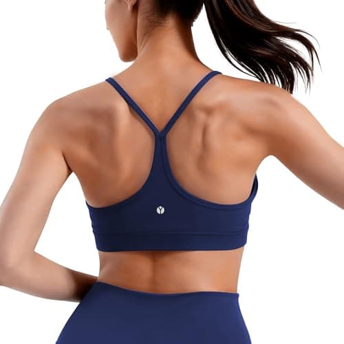 Y-Back Buttery Soft Sports Bra Tops Workout Athletic for Women Navy Blue