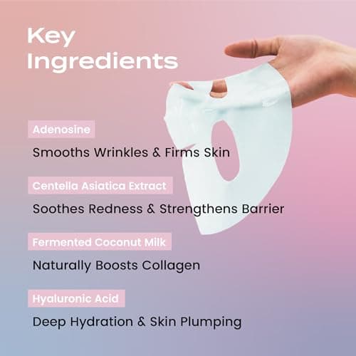 Body Restore Natural Collagen Face Mask – Mothers Day Gifts for Mom, Hydrating Skin Care, Birthday Gifts for Women, Self Care Spa Gifts – Variety 12 Pack - Thumbnail 5