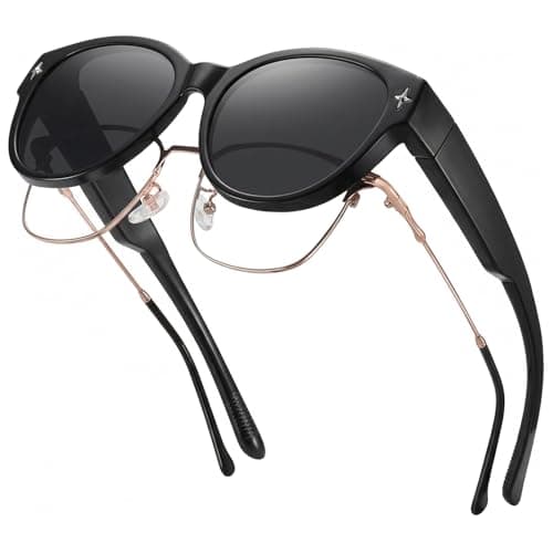 LOHO Polarized Sunglasses Over Glasses Women Men, 6.14 in Wide 1.89 in Height Oversized Sunglasses to Fit Over Glasses, 2026 Latest Polarized Oversized Cat Eye Sun Glasses, UV400, Lightweight, Unisex - Image 1