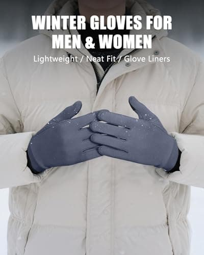 Aegend Lightweight Winter Gloves for Men Women, Warm Running Gloves Touchscreen Thermal Glove Liners for Cold Weather Driving, Cycling & Hiking, Non-Slip, Elastic Cuff, Stretchy, Durable - Thumbnail 6