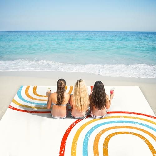 SkyNature 110''×118'' Beach Blanket, Waterproof Sandproof Beach Mat Lightweight Outdoor Picnic Blanket for Travel, Camping, Hiking - Thumbnail 4