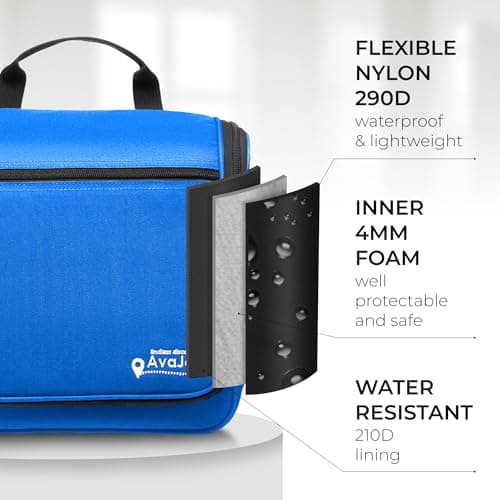 Travel Toiletry Bag for Men and Women - (10.6”x10.6”x3.2”) Large Hanging Toiletry Organizer - Waterproof Hygiene Bag with Metal XXL Swivel Hook, with Sturdy Zippers and 19 Compartments for Toiletries - Thumbnail 5