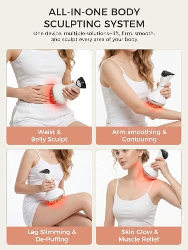 Huxerol Lymphatic Drainage Massager, Cellulite Massage Tool & Body Sculpting Machine with 4-Color Light, Pulse, Heat & Vibration for Body, Arms & Legs - Thumbnail 6