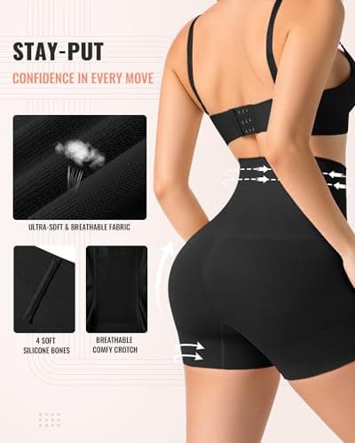 ForeverShaper Shapewear for Women Tummy Control Shorts High Waist Body Shaper Thigh Slimmer Butt Lifting Stomach Shapewear Shorts Under Dress Girdle - Thumbnail 3