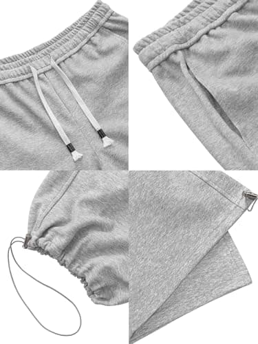 Crastimo Men Baggy Cotton Oversized Sweatpants Comfy Lightweight Loose Gym Trousers Easter Athletic Lounge Slacks Valentine's Day Gift for Him Gray M - Thumbnail 6