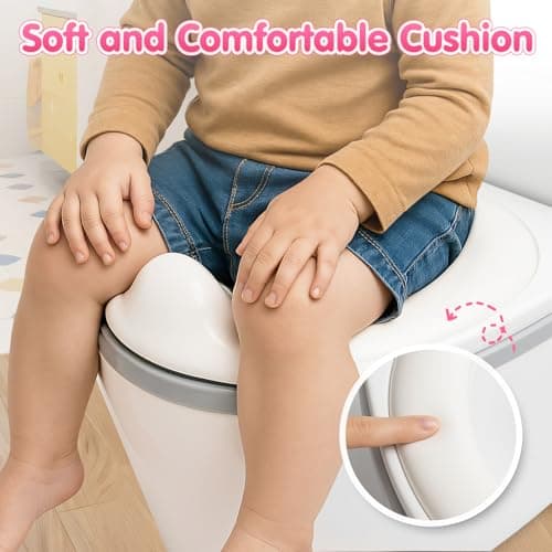 TOSGN 3-in-1 Toddler Potty Training Toilet, for Ages 6 Months+, Realistic Potty Training Seat with Flushing Sound, Wipes Storage, Toilet Paper Holder - Thumbnail 6