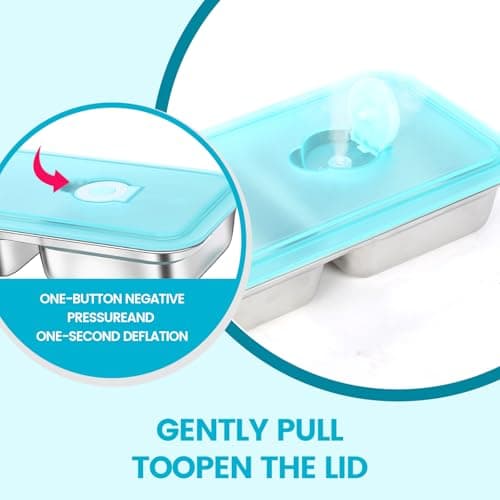4 Pack Stainless Steel Snack Containers Reusable, Grab and Go 2 Compartment Food Storage Meal Prep Containers with Lids Stackable for Travel Camping School Lunch, Gifts for Gym Home Cooks (4, Blue) - Thumbnail 5