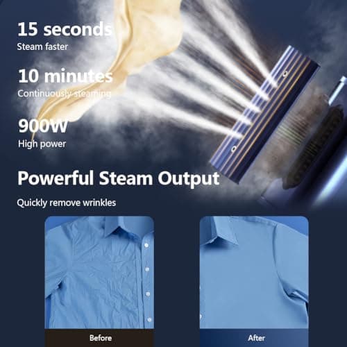 Nesugar G3 Steamer for Clothes Portable Travel Steamer, Fashion Handheld Garment Steamer, 0.75lbs Lightly, 15s Fast Heat-up, Light Mini Steam Iron for travel and home（navy blue） - Thumbnail 5