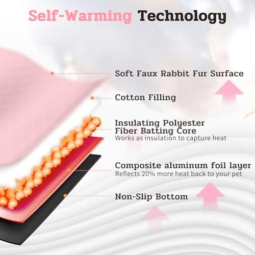 NWK Pack of 4 Fluffy Self Warming Cat Mat, Cat Blanket, Thermal Dog Mat, Washable, Non-Slip Bottom for Sofa & Crate & Kennel & Car Seat (Blush Pink, X-Large (43.5'' X 27.5'' X 0.7'')) - Thumbnail 3
