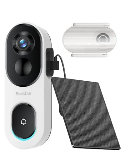BOTSLAB Solar Powered Doorbell Camera Wireless, No Subscription Required, 2K Video Doorbell with Head-to-Toe View, Package Detection, Human Detection, 2-Way Audio, Easy Installation, 2.4GHz WiFi Only - Image 1