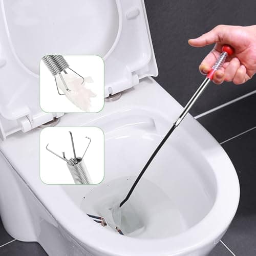 GDOMI Upgraded Drain Snake 76" with Hook, Plumbing Snake Auger Tool, Sink Snake Drain Clog Remover for Bathroom Kitchen - Thumbnail 6