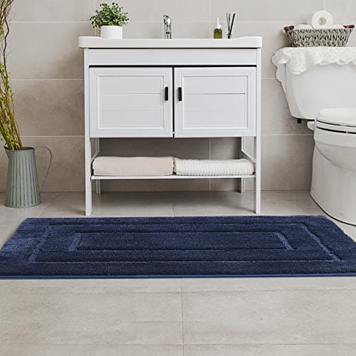 GRANNY SAYS Navy Bathroom Rugs, Bath Mats for Bathroom Non-Slip, Super Soft and Water Absorbent, Extra Large Bath Rugs Washable, Microfiber Bath Rugs for Bath Floor, Tub and Shower, 59" x 24" - Thumbnail 3
