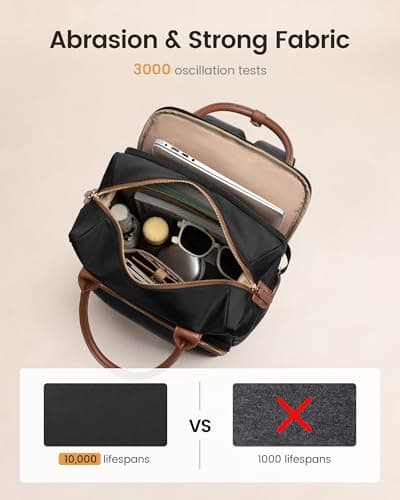 LOVEVOOK Laptop Backpack for Women & Men, Multi-Pocket College Business Work Bookbag with Saparate Laptop Compartment, Water Resistant Commute Travel Backpack for Teacher Nurse, 15.6 Inch, Black Brown - Thumbnail 4