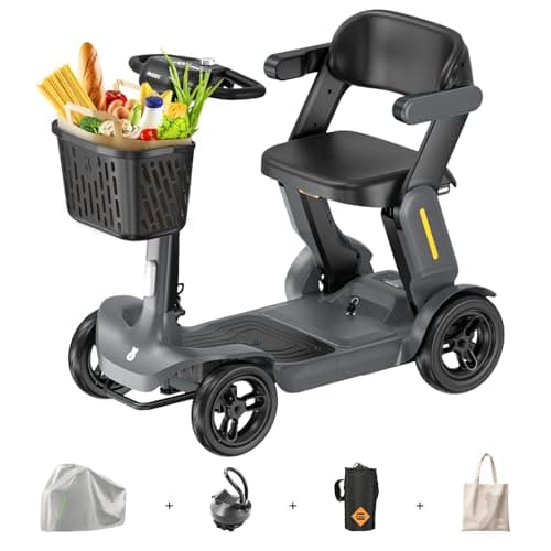 Paiseec S3 Foldable Mobility Scooter for Adults, Seniors - 25 Miles Range, 6 mph, Lightweight Mobility Scooter for Travel, Improved Safety, Large Wheels for Outdoor, LED Headlight, Basket - Image 1