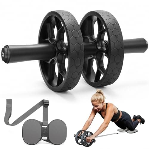 VINSGUIR Ab Roller Wheel for Beginners to Pros, Ab Roller with Adjustable & Detachable Resistance Band, Abs & Core Workout Equipment for Home Gym, Abdominal Wheel with Exercise Guide and Knee Pad, Men Women - Image 1
